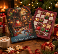 Caja de Regalo con Logotipo Personalizado, Calendario de Adviento Navideño de Lujo, Materiales Reciclados Biodegradables, Papel Rígido, Embalaje Sorpresa de 24 Días