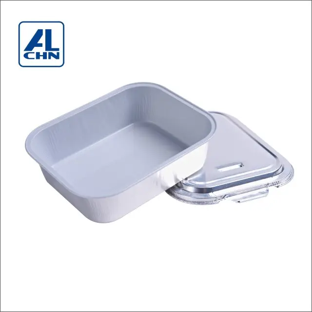 Disposable airline airplane inflight aluminum foil food container/tableware as fruit pan meal rice box dessert snack tray
