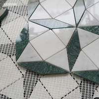 Carrelage mural en mosaïque de marbre Lander de style moderne, parquet en pierre de 10mm d'épaisseur pour salon, décor d'hôtel, technique jet d'eau