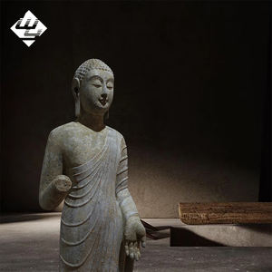 Высококачественная европейская садовая скульптура из мрамора ручной работы: статуя стоящего Буддийского Статуэтки (Бодхисаттвы) - Product Image 2