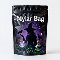 Sacs Mylar personnalisés avec logo, refermables, anti-odeur, en aluminium et plastique, pour emballage alimentaire, type pochette verticale