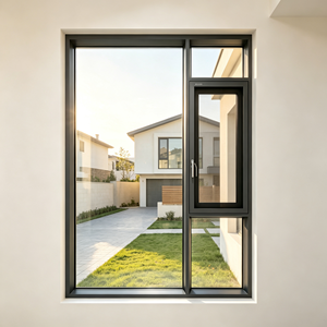 Fenêtre à battant triple vitrage Deioux, verre isolant, cadre en aluminium à rupture de pont thermique, résistance aux intempéries extrêmes, insonorisation, villa - Product Image 1