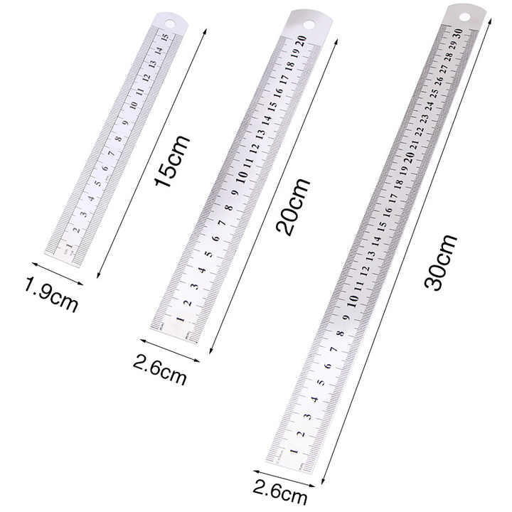 15 cm 20 cm 30 cm Metal Stainless Steel Straight Ruler For Student