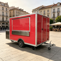 Remorque de camion de vente ambulante de crème glacée en tôle galvanisée certifiée CE, longue durée de vie, avec barre de remorquage