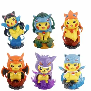 Venta caliente Cosplay Pokemoned cajas Anime Pika modelo estatua colección Anime figuras de acción para niños niñas Juguetes
