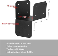Soporte de Acero con Recubrimiento en Polvo para Montaje de Postes de Madera, Anclaje de Vigas Estructurales de Alta Resistencia, Herrajes para Pérgolas y Terrazas