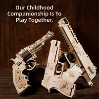 Pistol Karet Kayu Desert Eagle Model Puzzle 3D Rakitan Balok Kayu Mainan Edukatif Mirip dengan Game CSgo