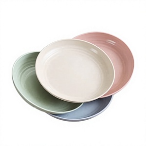 Handmade Nordic <b>Ceramic</b> Porcelain <b>Plate</b> Dish Durable Matte White Purple Party Dessert Fruit Soup Salad Platter - Product Image 2