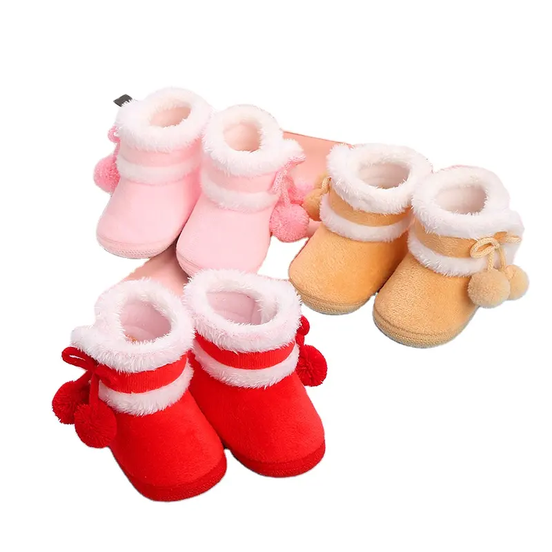 أحذية شتوية وخريفية دافئة للأطفال حديثي الولادة عمر سنة واحدة للبنات والأولاد أحذية نعل ناعم للأطفال أحذية للثلج من الفراء 0-15 شهرًا