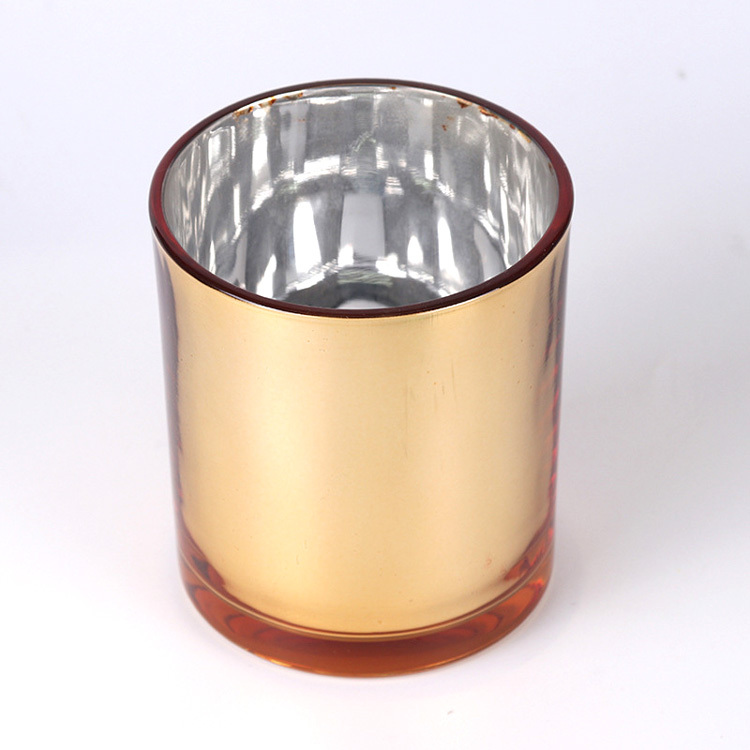 Elegant 10oz Rose Gold Glass Candle Jar - Perfect for Christmas