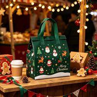 Sac isotherme portable auto-adhésif en non-tissé, personnalisable avec logo, jetable, pour la livraison de repas, gâteaux, café et plats à emporter