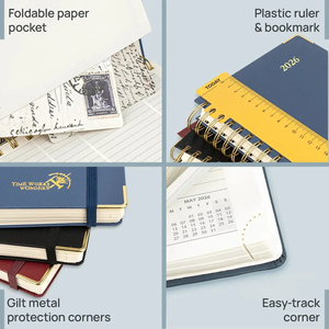 Couvertures personnalisables en cuir PU Organisateur et planificateur Journal A4 Agenda quotidien 2026 Cahier de planificateurs de calendrier à couverture rigide en spirale - Product Image 3