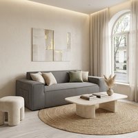 Canapé moderne à compression en mousse haute densité, confortable, en tissu rembourré, 2 places, écologique, idéal pour petit appartement - Vente flash