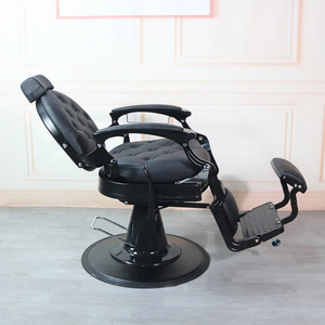 Sillón de Barbería de Diseño Moderno, con Bomba Hidráulica Resistente, Ergonómico, Ajustable, Reclinable y Giratorio, de Cuero - Product Image 2