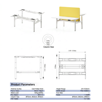 Bureau de travail modulaire électrique pour 6 à 8 personnes, poste de travail commercial réglable en hauteur avec gestion des câbles