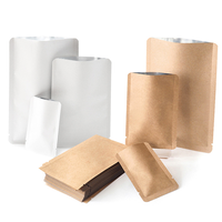 Sacs en papier Kraft de haute qualité, avec feuille d'aluminium à l'intérieur, sacs plats blancs et bruns, pour le thé et les noix