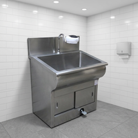 Évier médical abordable Hochey en acier inoxydable 304 pour 1 personne avec mode de sortie d'eau en option
