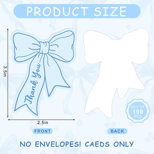 Paquete <span class=keywords><strong>de</strong></span> 10 Tarjetas <span class=keywords><strong>de</strong></span> Papel con Mini Lazo Rosa y Azul, Tarjetas <span class=keywords><strong>de</strong></span> Visita Pequeñas, Notas <span class=keywords><strong>de</strong></span> Agradecimiento para Tiendas y Restaurantes - Product Image 2