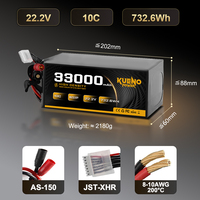 Batterie semi-solide Kuenopower 33000mAh grande capacité, 350wh/kg, haute densité énergétique pour drone agricole UAV