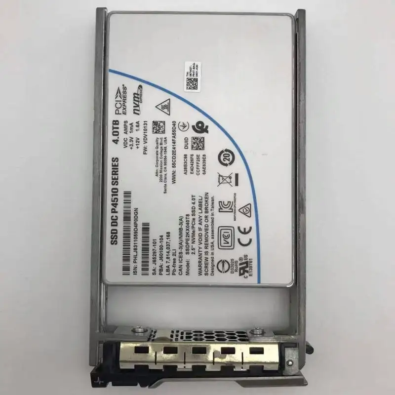 Großhandel SSDPE2KX040T801 DC P4510 Serie 2.5 Zoll PCIe 3.1x4 3D2 TLC Festplattenlaufwerk 4TB SSD 4TB für Server