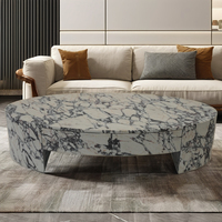 Table basse circulaire en marbre de haute qualité pour salon moderne