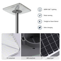 Lampe solaire carrée rechargeable à détecteur de mouvement pour jardin 1000W 1200W LED haute luminosité IP66 Éclairage extérieur étanche pour aménagement paysager