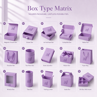 Caja de Regalo Rígida Plegable de Cartón de Lujo con Logotipo Personalizado, Papel Morado, Cierre Magnético y Cinta