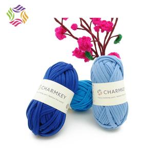 Fil fantaisie en jersey de coton pour crochet, couleurs variées, Shanghai Stock - Product Image 3