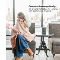 Couvre-allaitement pour femmes enceintes, lot de 2, 100% coton, respirant, coupe ample, fermeture à enfiler, couleur naturelle, pour les mamans qui allaitent