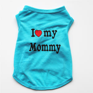 Ropa para mascotas, ropa informal para cachorros <span class=keywords><strong>y</strong></span> perros <span class=keywords><strong>y</strong></span> gatos, Camiseta con estampado de I Love Mommy & Daddy para gatos, Camiseta 100% de algodón, ropa para gatos <span class=keywords><strong>y</strong></span> gatitos - Product Image 3