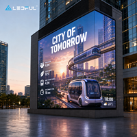 Mur d'angle LED 3D architectural P4.81 pour la ville intelligente Smart Mobility City Plaza avec raccordement architectural sans soudure, installation fixe