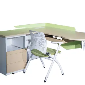 Modern Furniture Elegant White Color Commercial Office Staff Working Sets Computer Workstation Desk Table