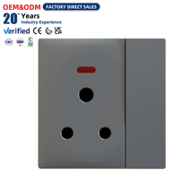 Prise murale 15A avec interrupteur et voyant néon, 3 broches rondes, fonctionnement stable, interrupteurs électriques muraux