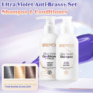 Champú y Acondicionador Ultravioleta BREMODE ODM OEM para Neutralizar <span class=keywords><strong>el</strong></span> Color Dorado, Tecnología de Reparación de Enlaces - Product Image 1