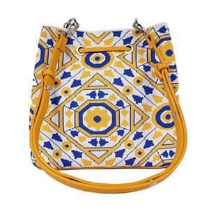 Sacs seau en tissu <span class=keywords><strong>Flyknit</strong></span> personnalisés, durables et portables, à motif géométrique, tricotés, bandoulière vintage, fermeture à fermoirs, <span class=keywords><strong>Flyknit</strong></span> pour femmes - Product Image 4