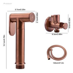 <span class=keywords><strong>PINEBAY</strong></span>-Douche en laiton or rose brossé de haute qualité, ensemble de pulvérisateur de bidet à main avec valve d'angle - Product Image 6
