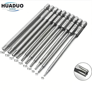 Emballage OEM personnalisé, fabrication en usine, jeu de tournevis à tête hexagonale S2 de 100 mm, embout de tournevis Torx, jeu de tournevis à tête creuse en forme de fleur de prunier - Product Image 1