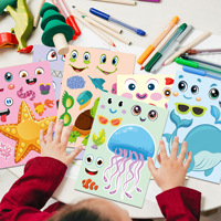 16 Hojas de Pegatinas de Animales Marinos para Niños, para Fiestas, Crea tus Propias Pegatinas de Animales Marinos para Suministros de Fiestas Temáticas del Mar