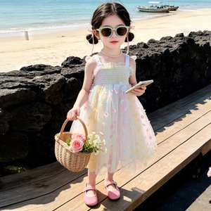 Vestido de Tul Estilo Princesa para Niñas, Sin Mangas, con Volantes, para Fiestas, Actuaciones, Playa - Product Image 2
