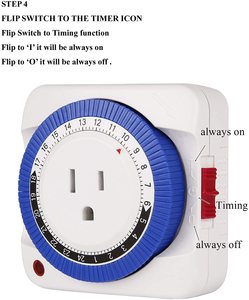 Temporizador de toma de corriente mecánica para interiores, 24 horas, enchufe eléctrico - Product Image 5