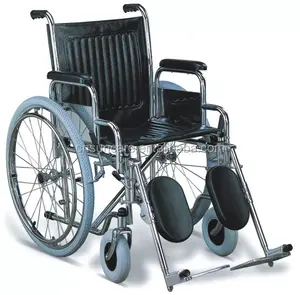 18钢轮椅可拆卸扶手和升降脚凳聚氯乙烯皮革上霍尔斯特钢制框架，镀铬饰面