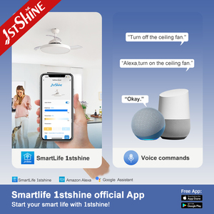 1stshine LED quạt trần 8 loại thay đổi ánh sáng app điều khiển từ xa quạt trần với Hidden Blades - Product Image 6