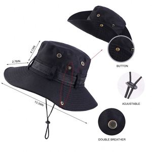 Wholesale Custom Logo Packable Summer Climbing Hiking Outdoor Sun <b>Hat</b> Fishing Cotton <b>Boonie</b> <b>Hats</b> With String <b>for</b> Women <b>Men</b> - Product Image 3