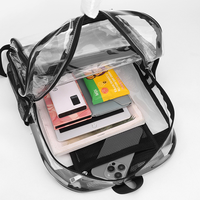 Sac à dos transparent en PVC personnalisé avec logo, tendance, imperméable, 15 pouces, pour l'école, capacité 20-36L – Offre Spéciale