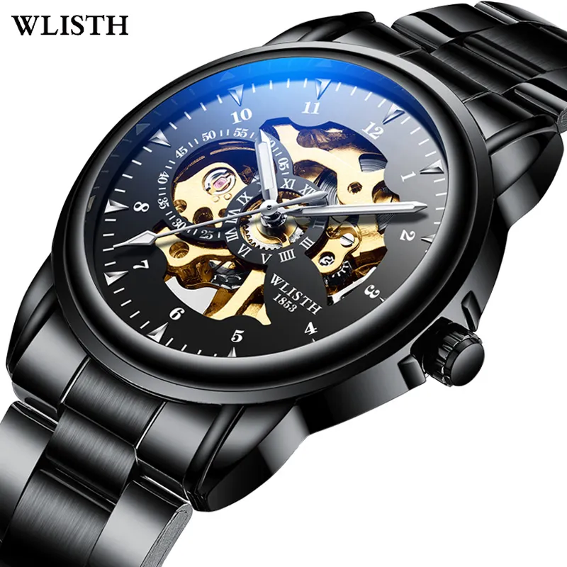 WLISTHパーソナライズされた時計卸売メンズスチールメカニカル腕時計ステンレススチールスポーツ最新合金時計
