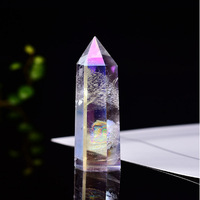 Bulk Auqa Aura Engel Aura Rosenquarz Obelisk Tower Point Heil kristall Reiki Dekor Magischer Kristall turm