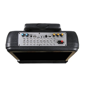 Machine de karaoké intelligente à écran tactile avec barre de transport pour haut-parleur, système de karaoké tout-en-un pour usage extérieur et domestique, 2 microphones - Product Image 2