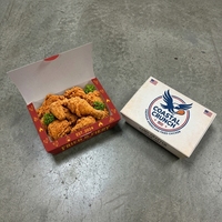 Boîte d'emballage alimentaire jetable en papier kraft imprimée avec logo personnalisé pour restaurant, emballage à emporter, résistante à la graisse, pour poulet frit