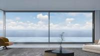 Portes coulissantes modernes en alliage d'aluminium durable, double vitrage, verre trempé, insonorisées, résistantes à l'eau, sûres, pour jardin et intérieur