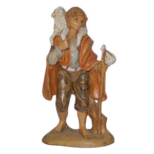 Pastor con ovejas MOD. LUX WOOD COLOR H. 13CM - Product Image 1
